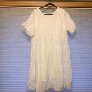 White, eyelit, babydoll dress